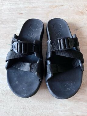 Chaco Black Dual-Strap Slide Sandals